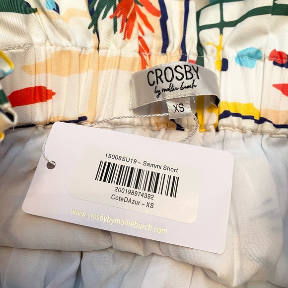 NWT CROSBY by Mollie Burch | White Côte d'Azur Abstract Sammi Shorts - Picture 5 of 6